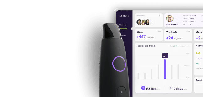 Lumen Metabolism Data Enables Practitioners and Patients to Improve Metabolic Health.